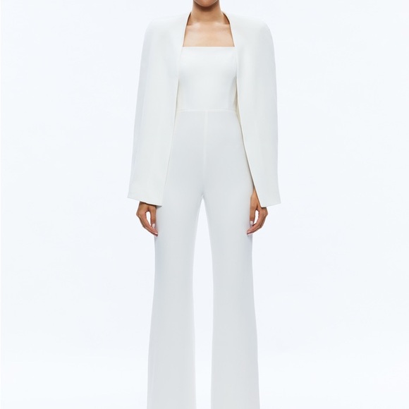 Alice + Olivia Pants - Alice + Olivia  White Women's Jumpsuit with cape